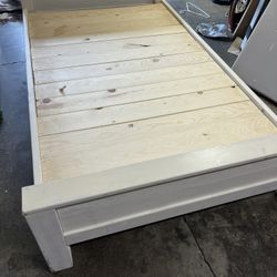 2- Handmade White Twin Bed Frames - Used