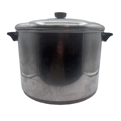 Vintage Revere Ware 16 Qt Stock Pot w/ Lid Copper Bottom Rome NY 81 USA