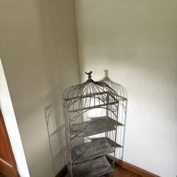 Beautiful Antique Stand With Bird On Top 