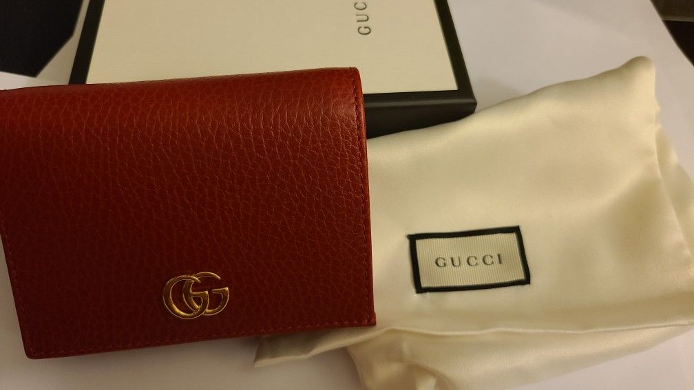 (NEW/Authentic)Gucci leather card wallet