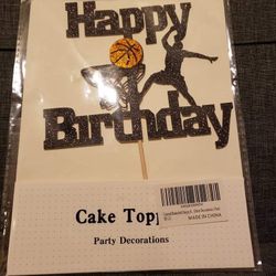 Basketball Happy Birthday Cake Topper
