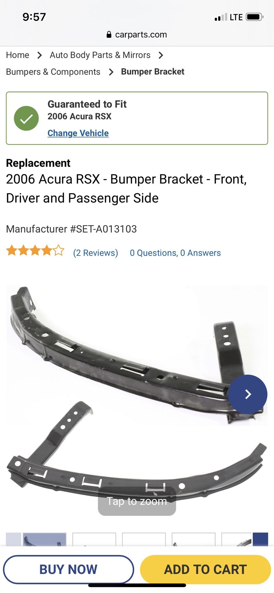 Acura Rsx type s / base k20a2 /k20a3 headlight Bracket 02-04