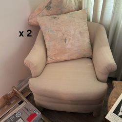 Set of 2 vintage chairs w/pillows - only $60 OBO
