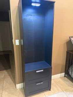 IKEA Navy Blue Wardrobe Cabinet with Drawers