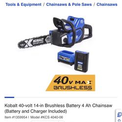 Kobalt Chainsaw