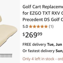 Golf Cart Replacement Seat Fit for EZGO TXT RXV Club Car Precedent DS Golf Cart, Factory Style Golf Cart Front Seat Cushions & Seat Back