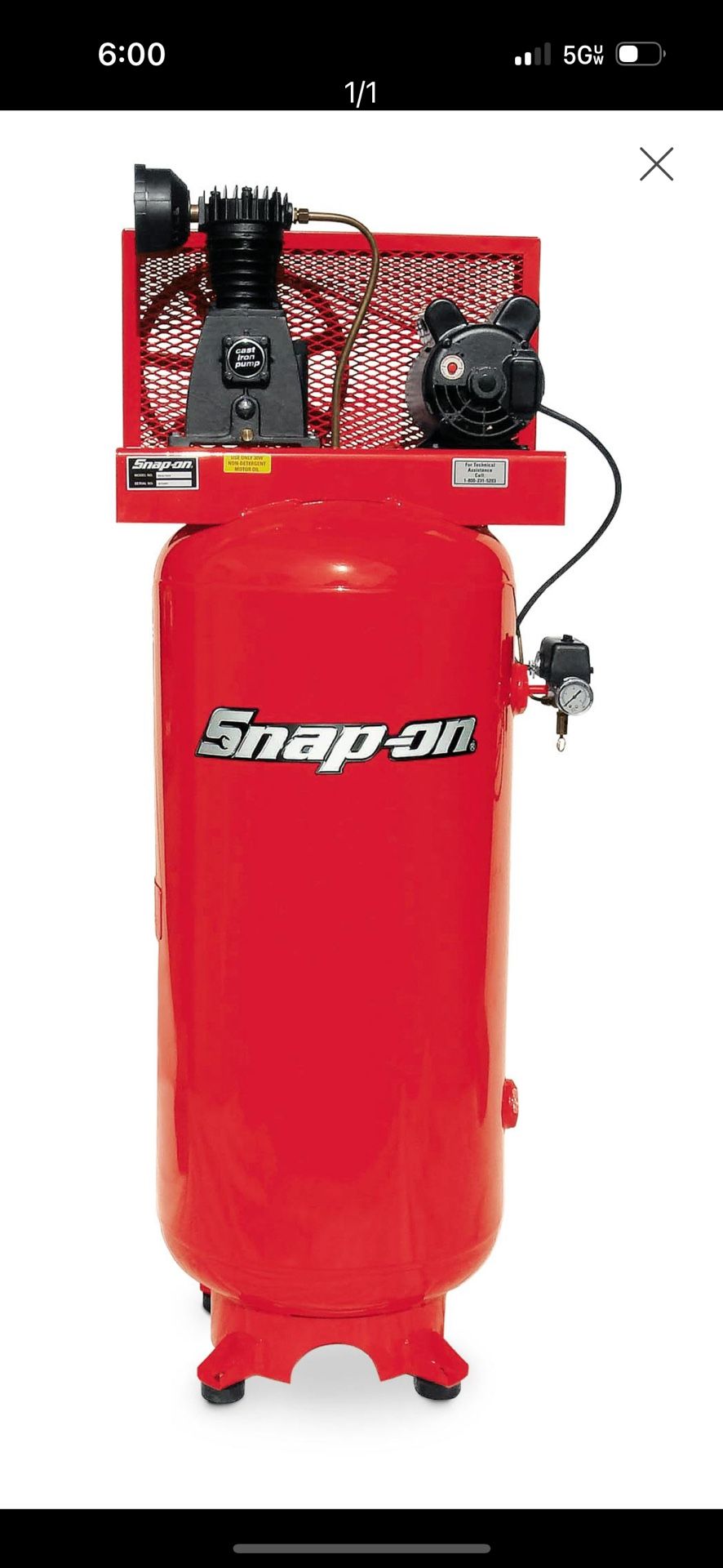 Snap On Tool 60 Gallon Air Compressor