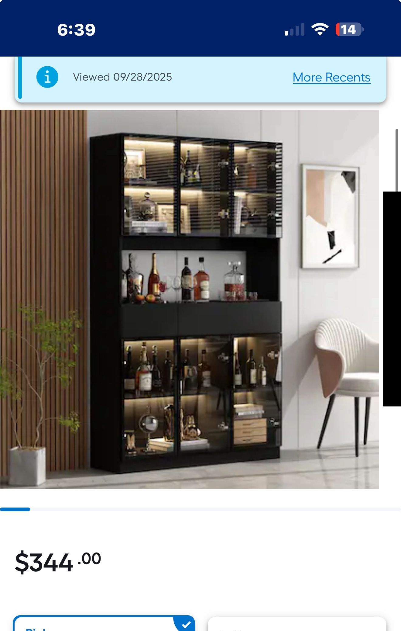 New in box KULAGAGA Bookcases Organizer with LED Lights, Heavy Duty Display Cabinet with Glass Door, 3 Drawers and Open Shelf for Living Room, 47.2" W