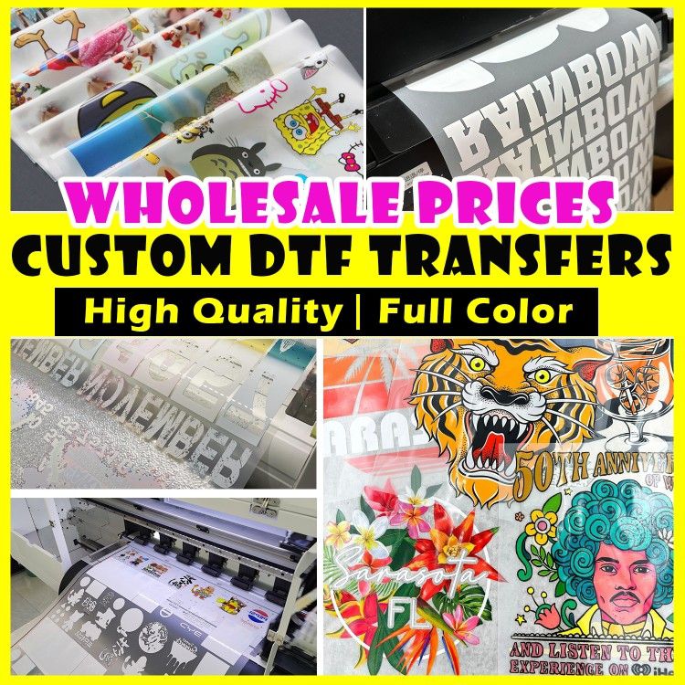 DTF Business LOGO Wholesale Full Color Custom DTF Transfer Heat Press Ready  Film