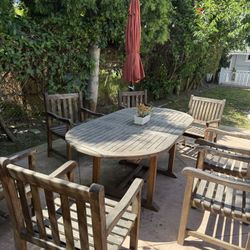 Teak Dining Set For Sale - Includes 7 Chairs! 