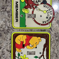 Vintage Mickey Mouse And Winnie The Pooh Light Switch Covers 1970s-1980s