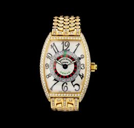 Franck Muller 18KT Yellow Gold & Diamond Vegas Mens Watch
