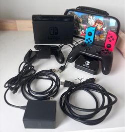 Nintendo Switch with Neon Blue/Red Joy-Con Controller