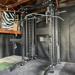 PRO SERIES Ultimate Half Rack Functional Trainer w/Smith Machine Bar | 400lb Stack | Gym Equipment | Fitness | Commercial | Squat Rack 