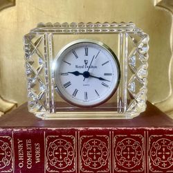 Vintage Royal Doulton Heavy Crystal Pavillion Clock (5 1/2” W x 4” H x 2” D)