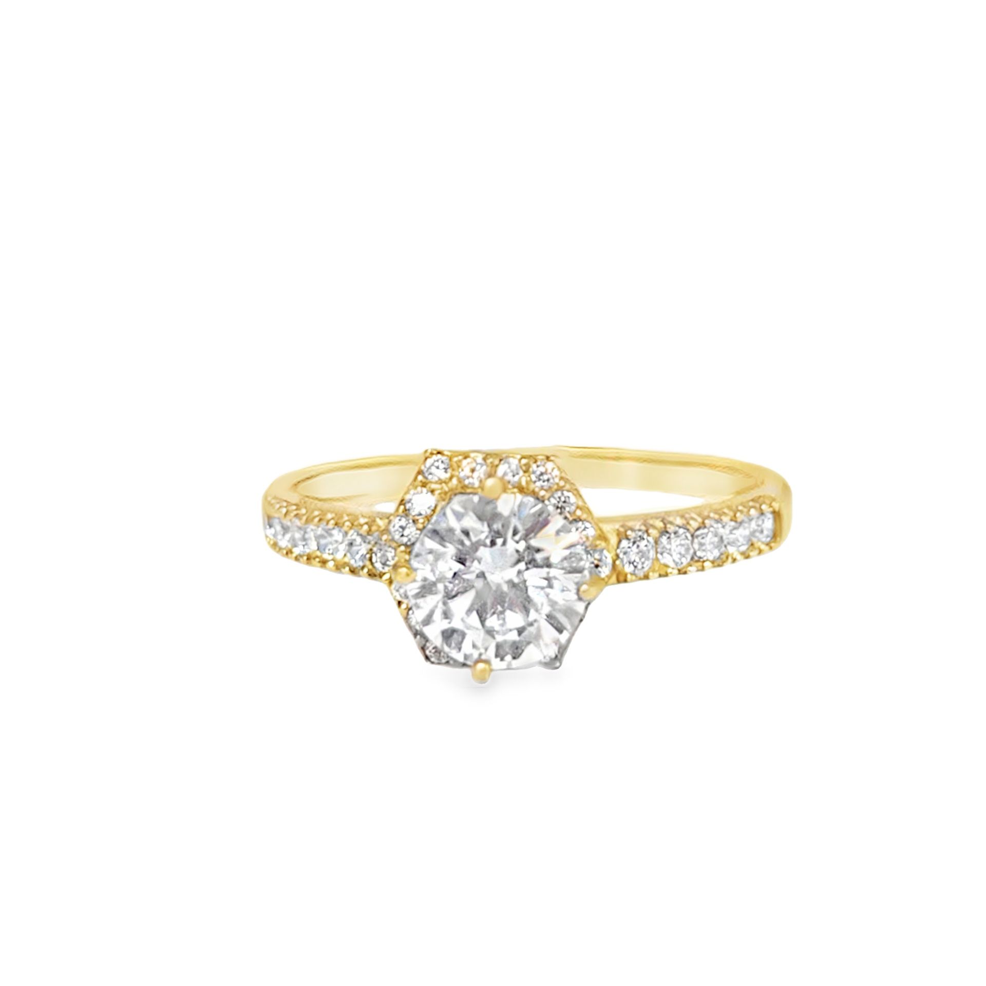 10k Yellow Gold Engagement Round Brilliant Ring
