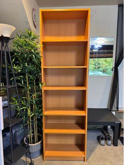 6-tier wooden bookshelf
