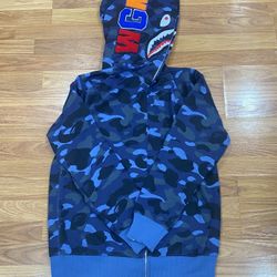 Blue Camo Bape Hoodie Fits A Size Medium 
