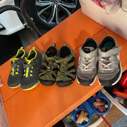 Bundle Of  three pairs of  Boys shoes, size 12/13  Nike / Keen / Stride Rite 