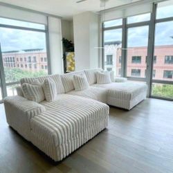 Color Options Corduroy Style Extra Fluffy Modular Sectional Couch Set 🌟⭐$39 Down Payment with Financing ⭐ 90 Days same as cash