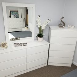 Brand New Dresser with Mirror and Chest / Comoda Con Espejo y Gavetero Nuevos a Estrenar … Fast 🚚