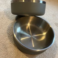 Stainless Steel Heavy Duty Dog Bowls, 8” Dia - 3.5” Tall. 