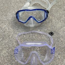 Body Glove Goggles Aquatic Dive Masks Blue/Clear Lot of 2