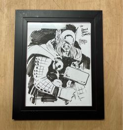 Thor Original Sketch drawn and signed by Gabriel Hardman (2012)