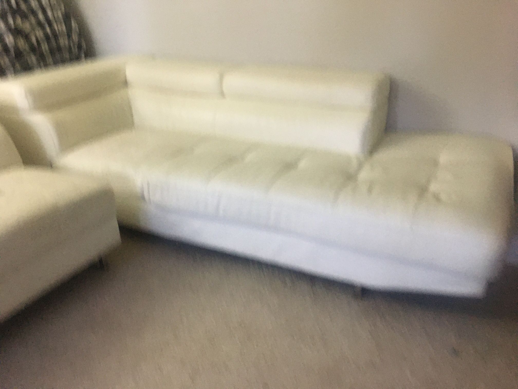 FREE 5 Seater, White Faux Leather sectional Sofa 