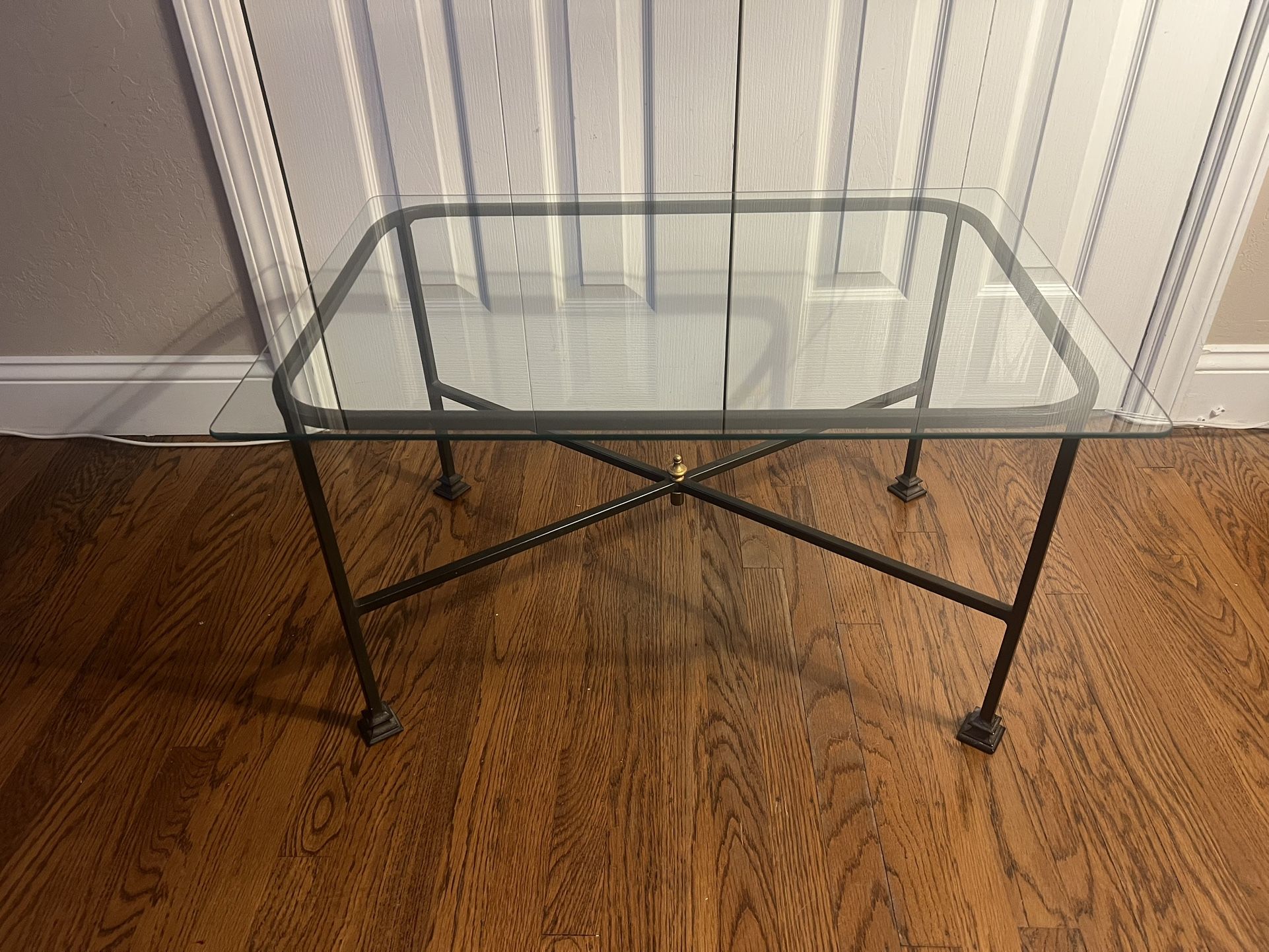 Glass Coffee Table, Iron