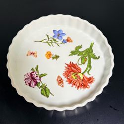 Floral Ceramic Quiche / Tart Dish Cordon Bleu