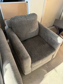 Gray Fabric Upholstered Accent Chair