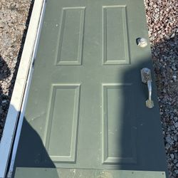 35.5” Metal Exterior Door W/Brass Kickplate Make an Offer 