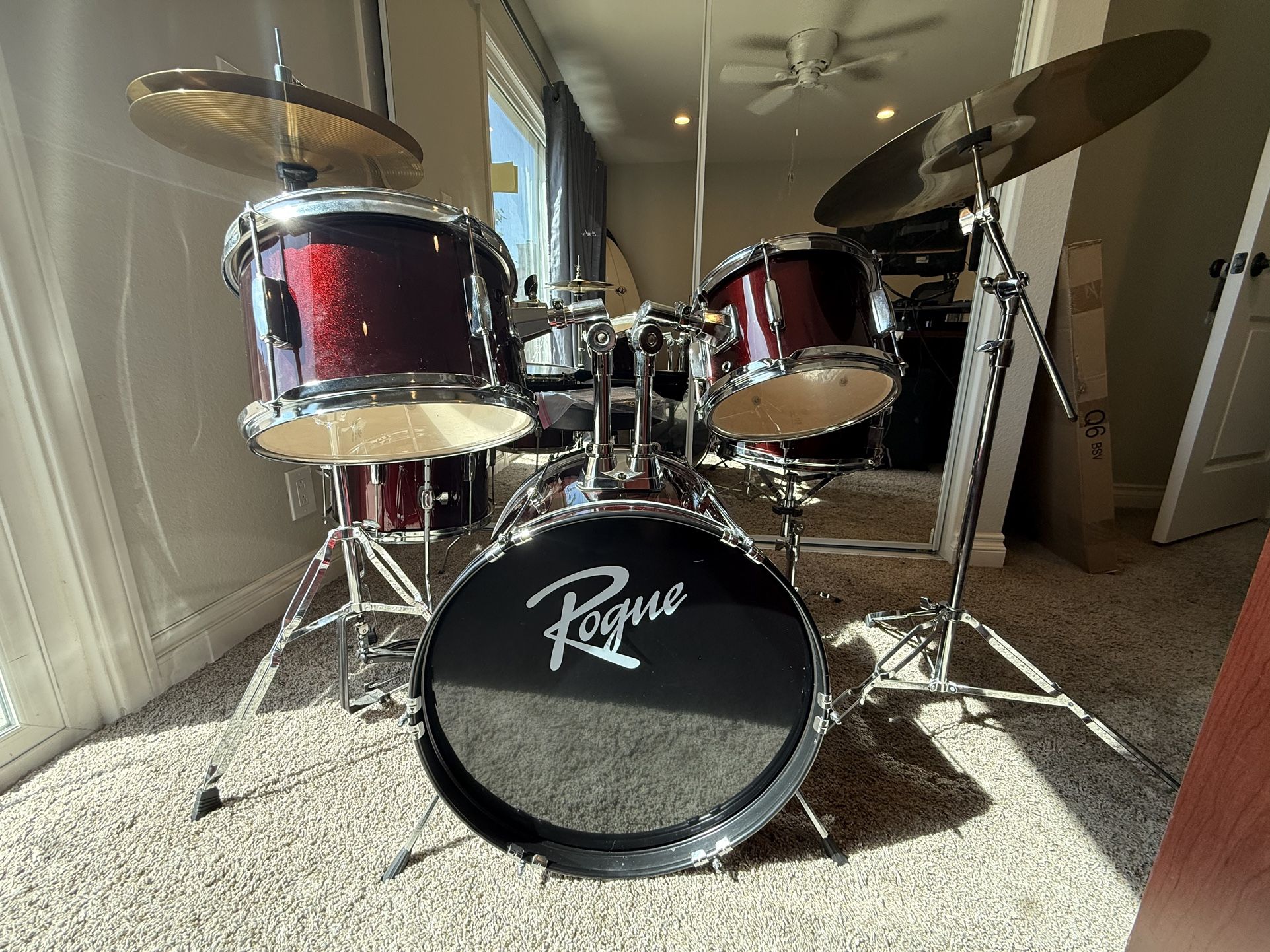 Rogue RGD0520 5-Piece Complete Drum Set Dark Red