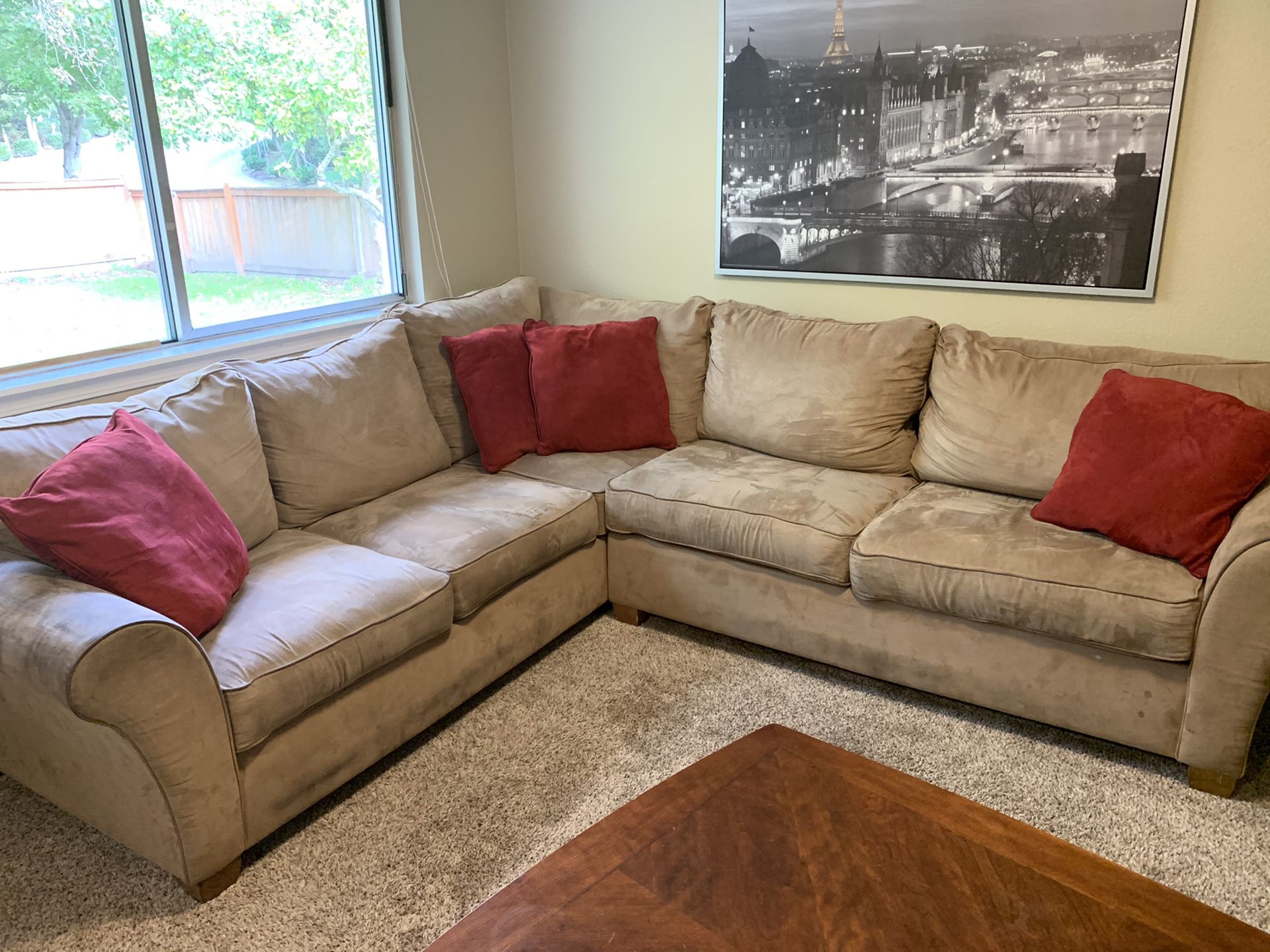 Sectional Couch - Tan/Camel Color