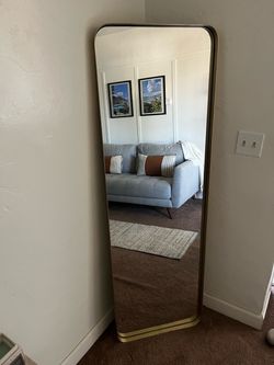 Upland Oaks Gold Full-Length Mirror 64" x 20" – Heavy Metal Frame – $175 OBO