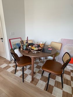 Extendable wooden dining table seats up to 8