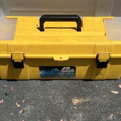 Plano Molding Plastic 26” long Toolbox w/ tote tray & 2 Plastic organizers #682