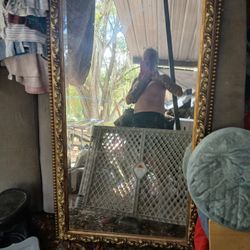 Full Length  Gold Trimmed Mirror