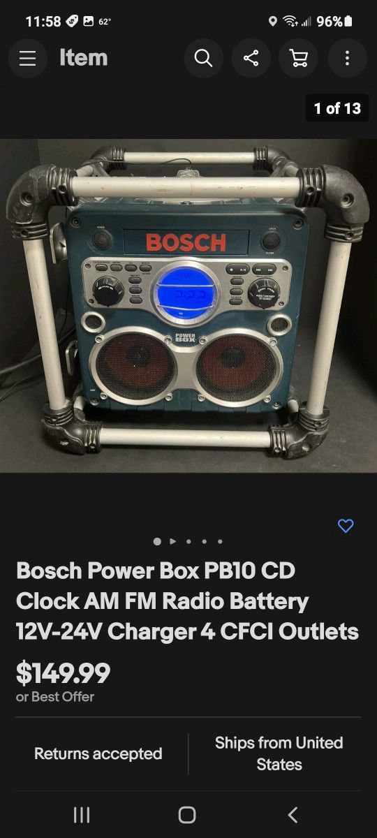 Bosch Jobsite radio/cd player.