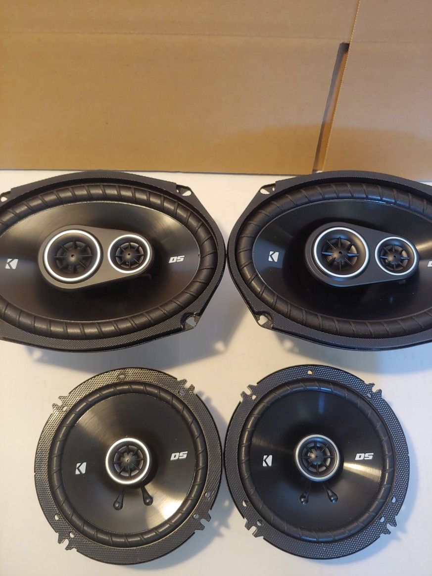 KICKER 1 PAIR 6.5" 2 WAY 240 WATTS & 1 PAIR 6×9 3 WAY 360 WATTS CAR SPEAKER ( BRAND NEW PRICE IS LOWEST INSTALL NOT AVAILABLE )