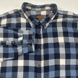 Northwest Territory Men’s 4XL Blue Plaid 100% Cotton Long Sleeve Flannel Shirt