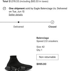 BALENCIAGA MEN'S SPEED 2.0 (AUTHENTIC ) 