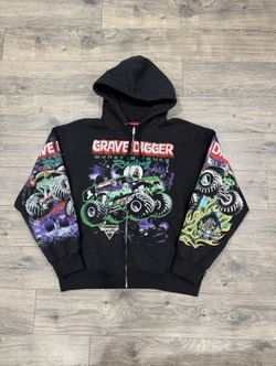 Supreme Grave Digger Zip Up Hoodie Black Size Large