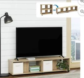 Mainstays Expandable Side by Side or Stacking TV Stand for TVs up to 70 inches, Natural