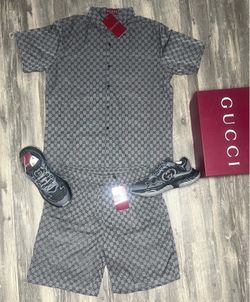 Brand New Gucci Shoes With Shirt And Shorts With Box And Dust Bag