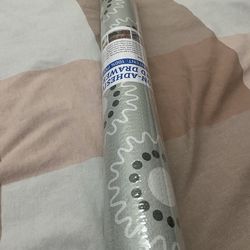 18X96 Inch Shelf Liner for Kitchen Cabinets, PVC Drawer Liner for Dresser Non-Slip Bathroom, Non-Adhesive Cabinet Liner Washable (Grey Circle)(1 Roll)