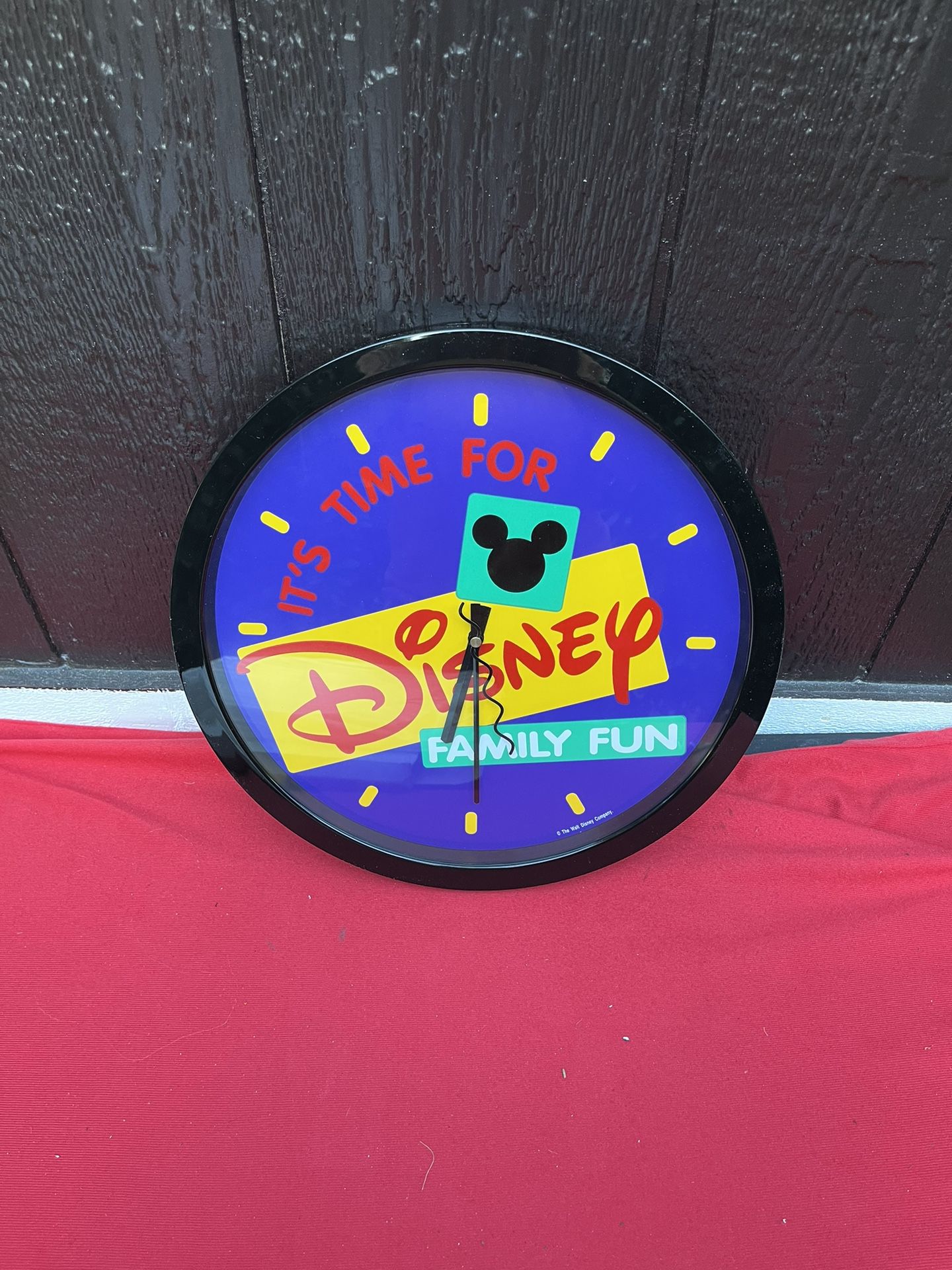 Disney 14.5" Large Wall Clock It's Time For Disney Family Fun 90s Magazine Promo