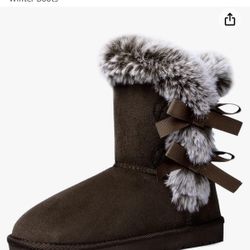 WFL Women Snow Boots Classic Mid-calf Fur Lining Fashion Winter Boots size 9