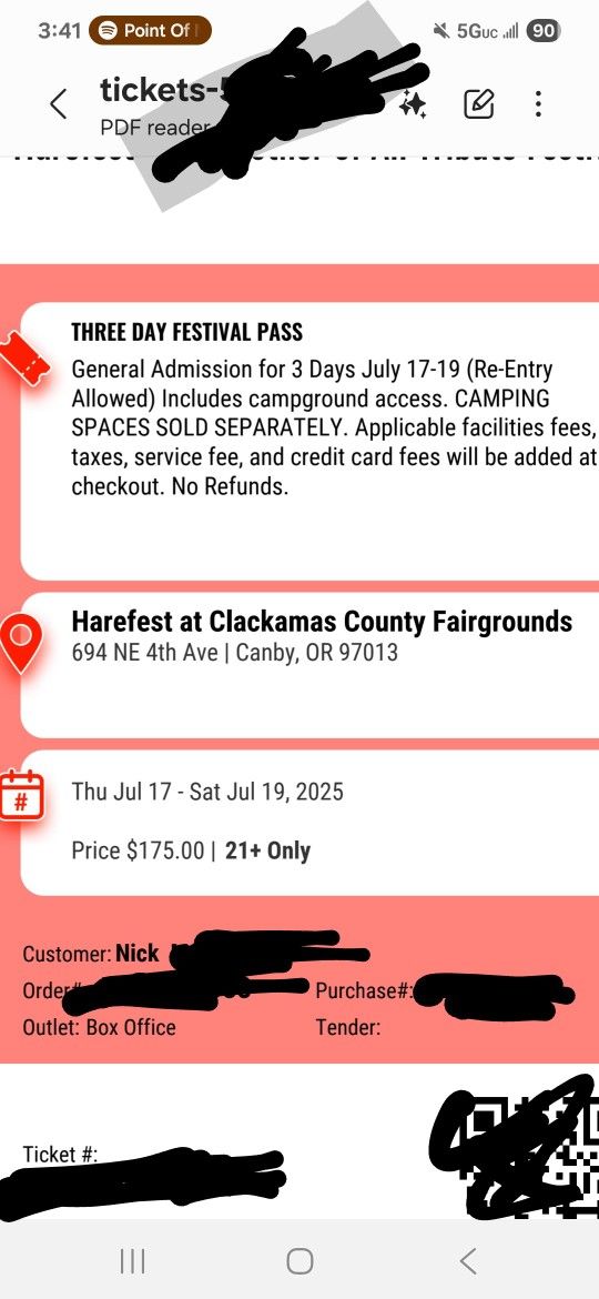 Harefest 3-Day Music Festival Ticket